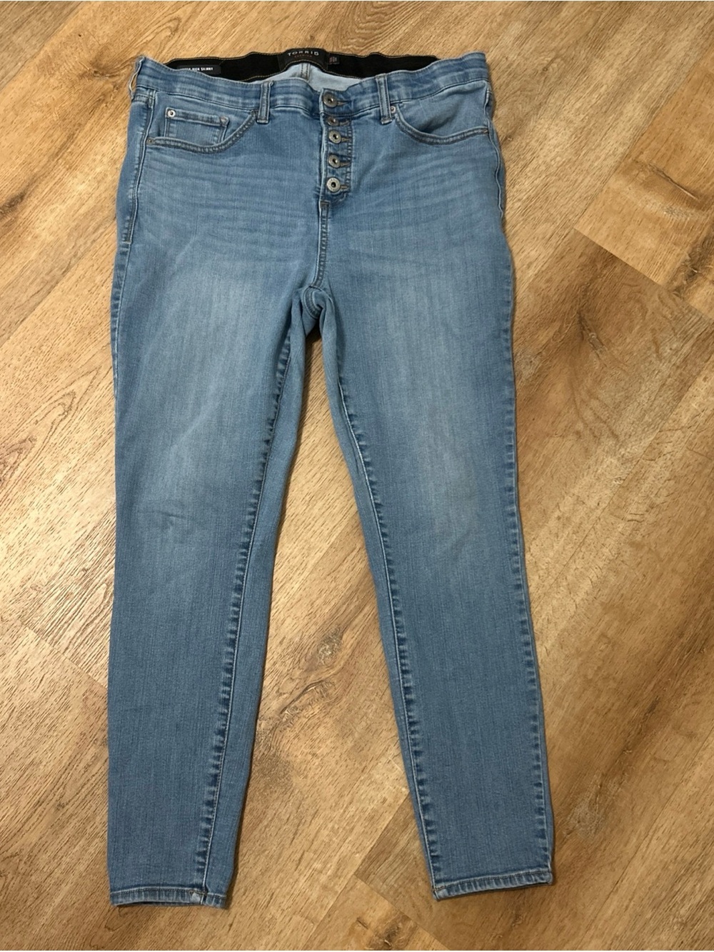torrid Light Blue Skinny High-Rise Button-Fly Jeans